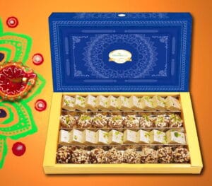 image of a box of Diwali sweets for gift