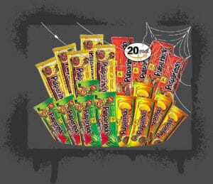 Halloween Sugar image of Mexican Pulparindo behind a spider web