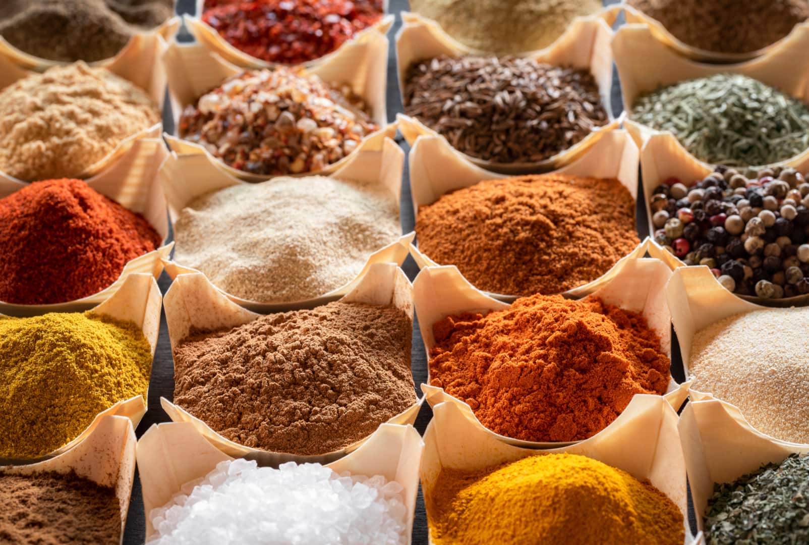 image of several spices in display