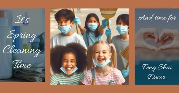 image of children with masks ready to clean up
